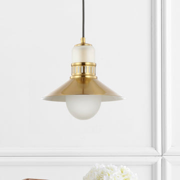 Colin Adjustable Iron/Glass Retro Hurricane LED Pendant - JONATHAN Y
